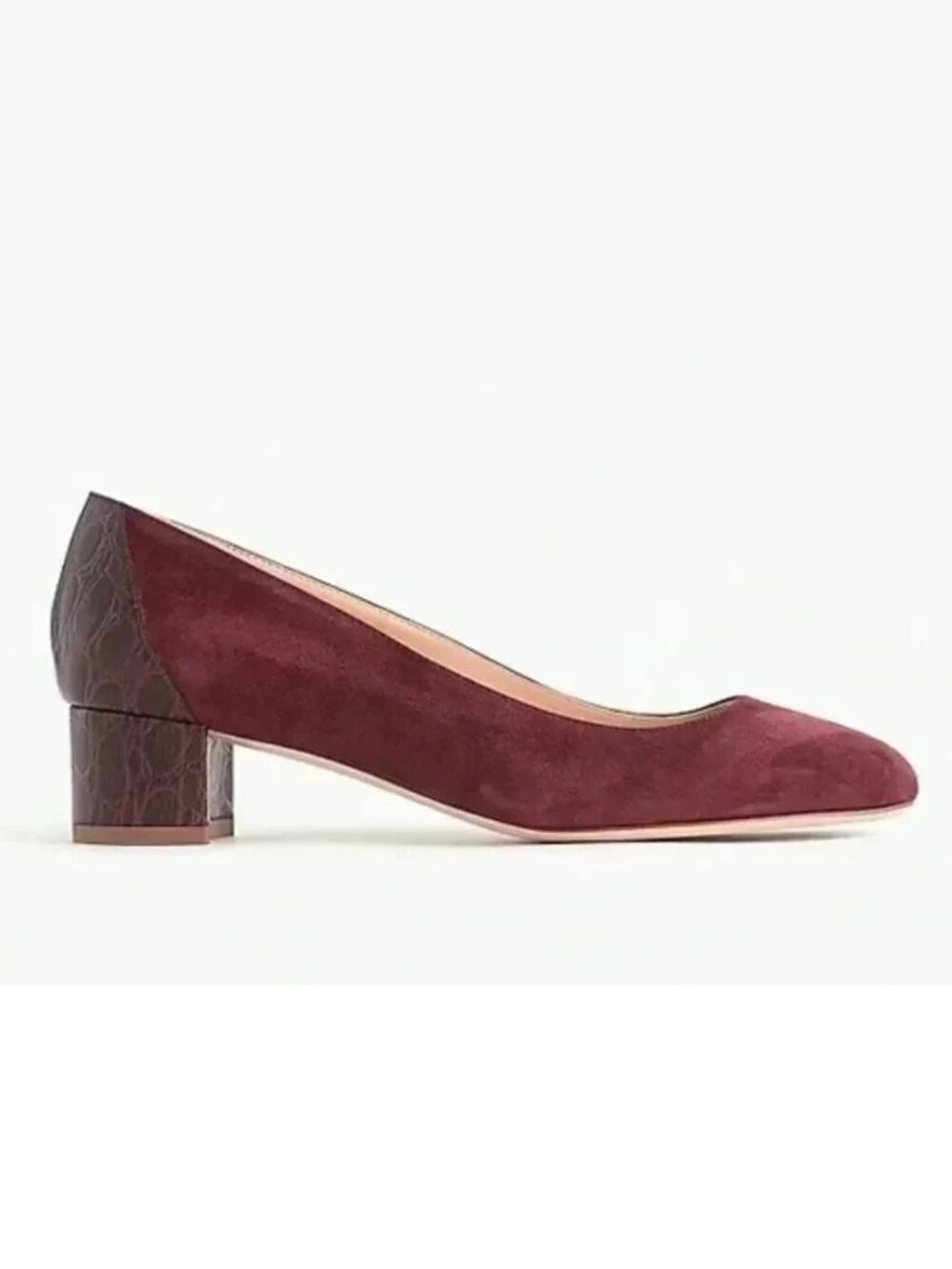 J.Crew Evelyn Pumps – Burgundy Suede – Low Heel Classic Pump - Size 8.5